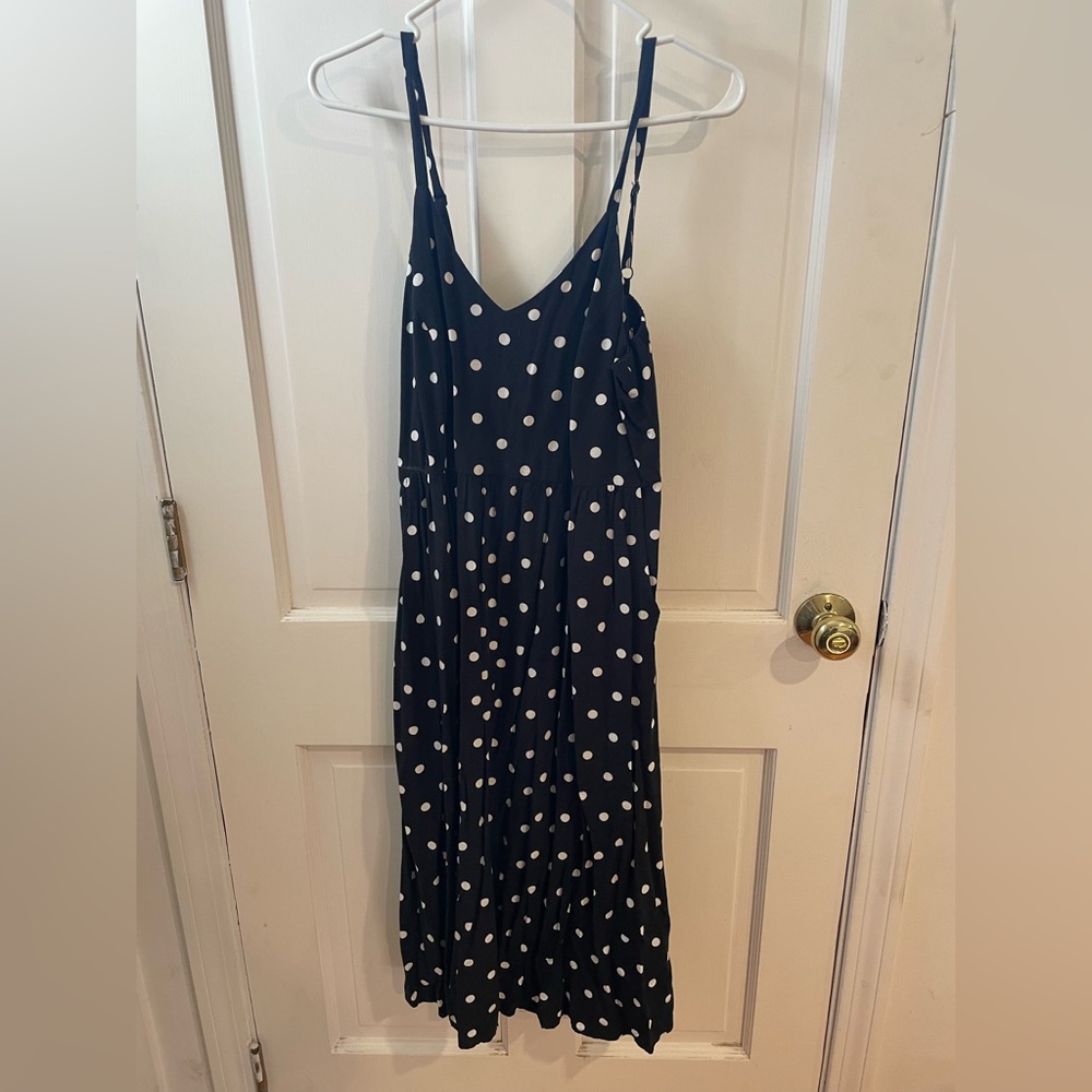 Old Navy Black Polka Dot Midi Dress